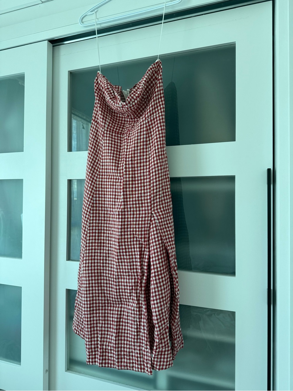Reformation Tala Red Gingham Midi Halter Dress size 8 perfect condition - Picture 3 of 4